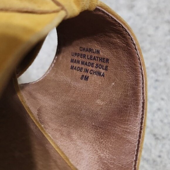 Jeffrey Campbell Suede Charlin Bow Pointy Toe Flat Mule Mustard Yellow Size 8 - Picture 8 of 12